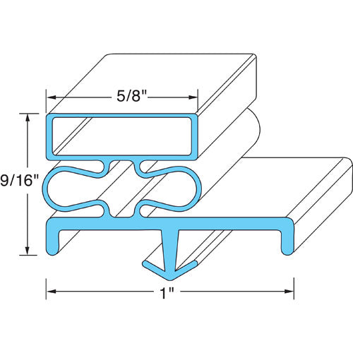 Continental Refrigerator Door Gasket 21 3/8" X 60 1/2" Part 2-723